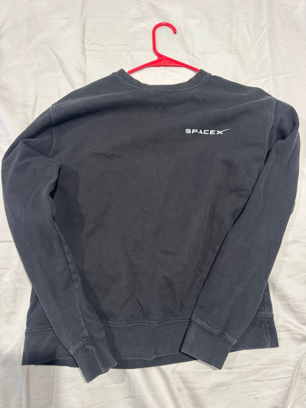 SpaceX Men's Black Crewneck Sweatshirt - Minimal Logo